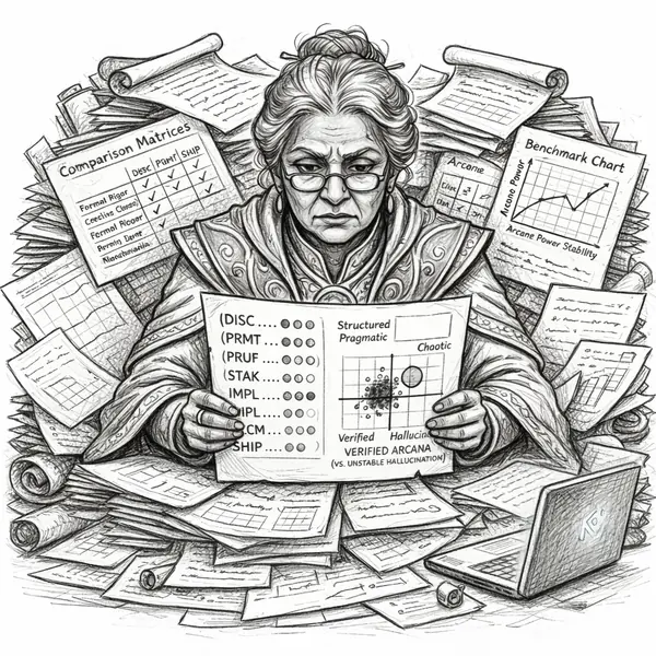 An overworked archmage drowns in comparisons and benchmarks instead of choosing.