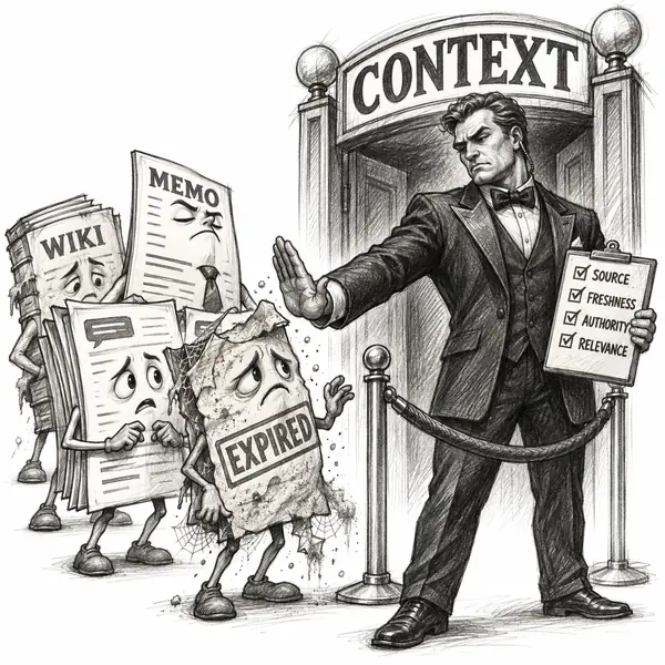 Context Doorman: Checks source, freshness, authority, and relevance before information enters active context.