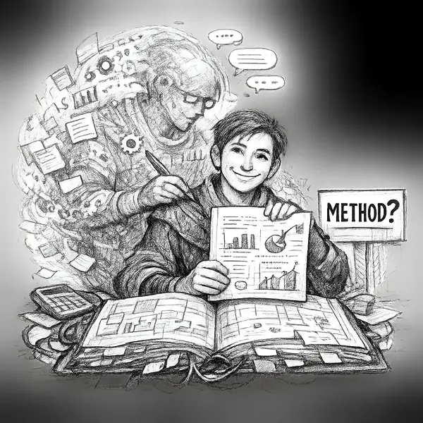 A FinOps analyst presents a ledger while a hidden spectral assistant writes the analysis behind them.